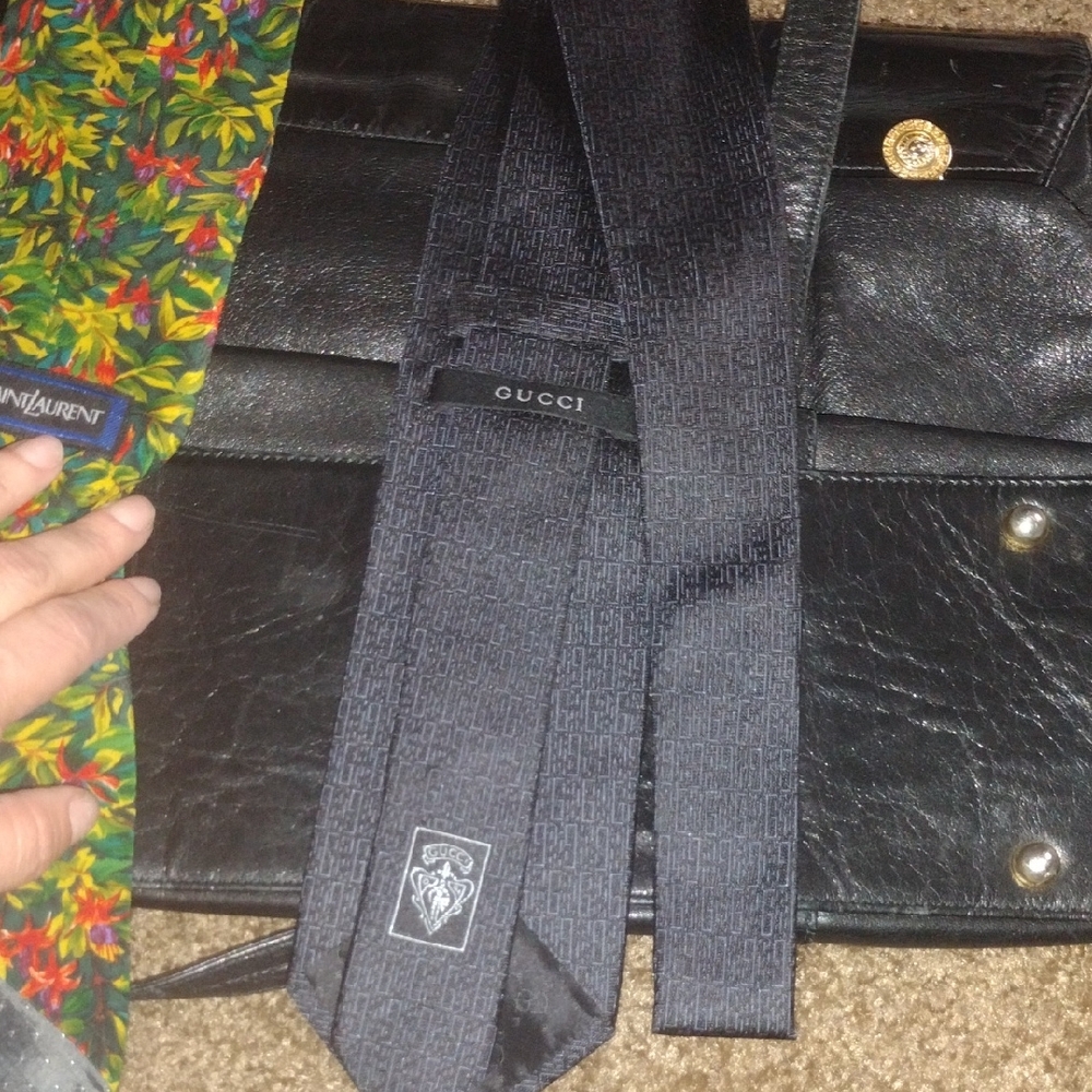 Gucci Dark Gray Patterned Tie